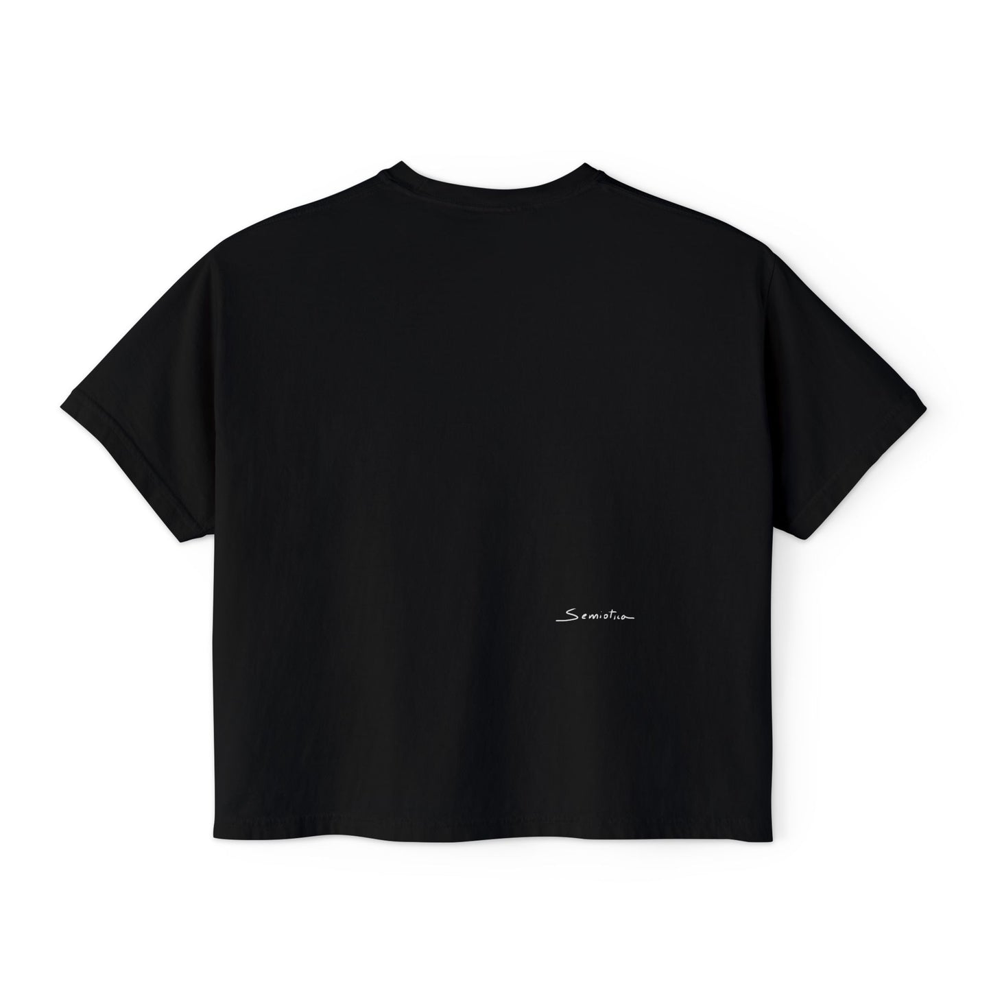 Speak in symbols Women's Black Boxy Tee