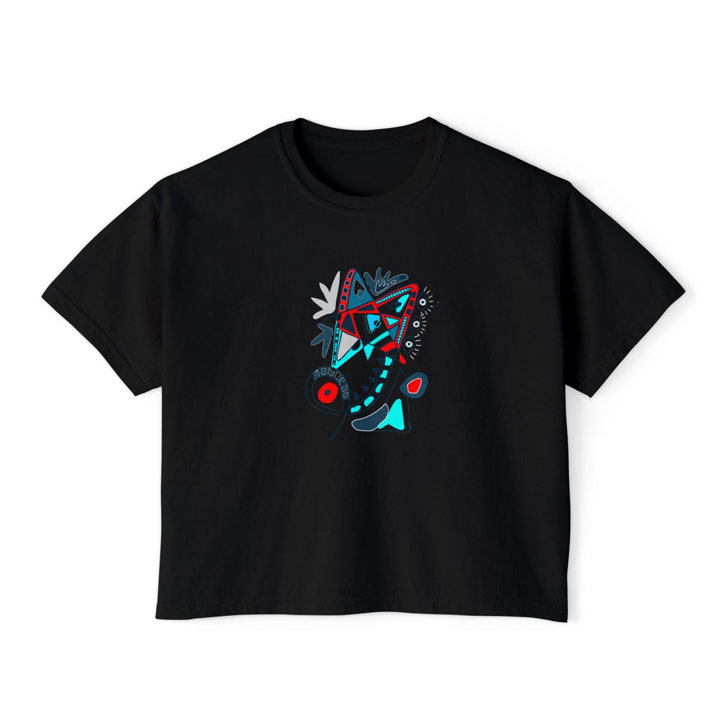 Speak in symbols Women's Black Boxy Tee