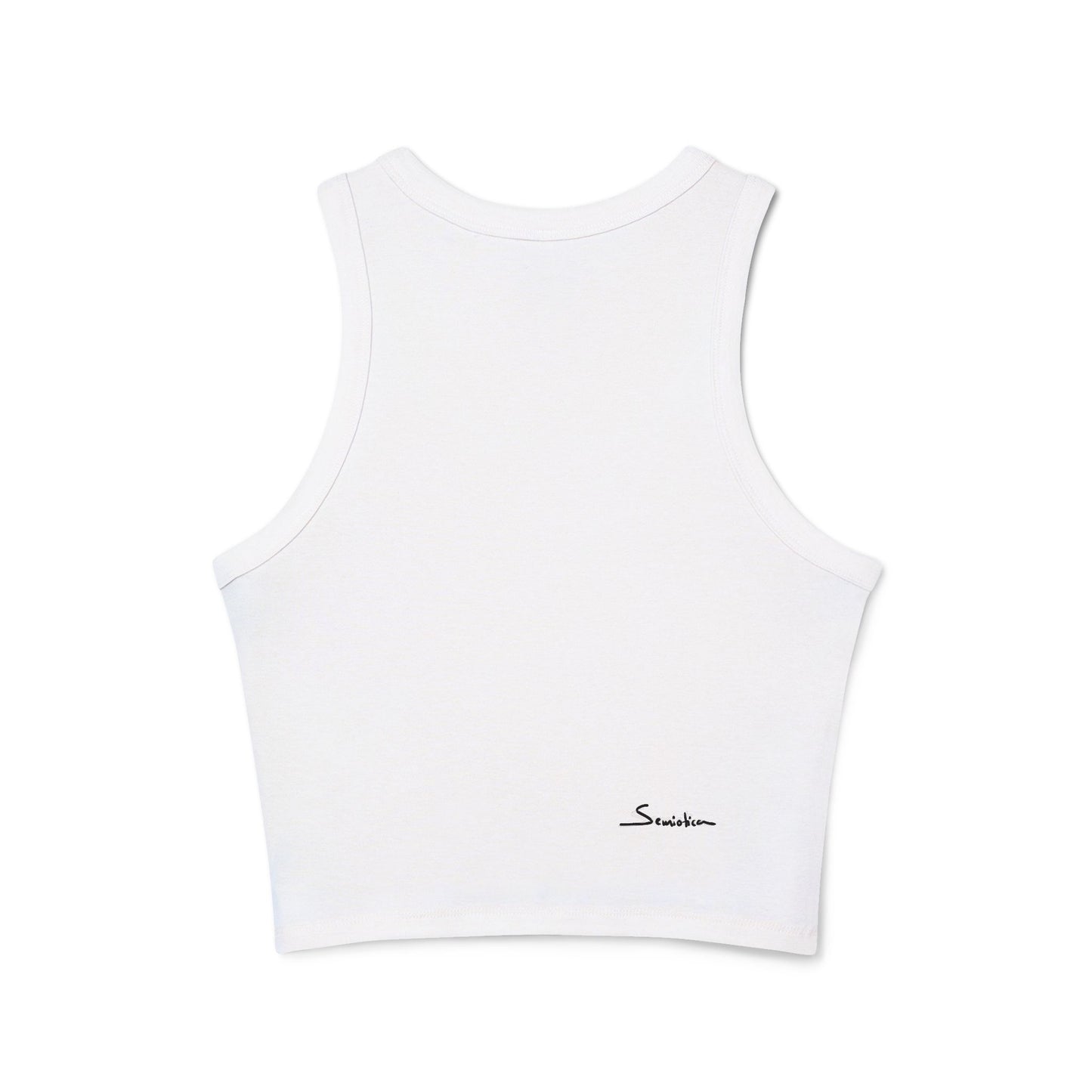Speak in Symbols Women's Micro Rib Racer White Tank Top