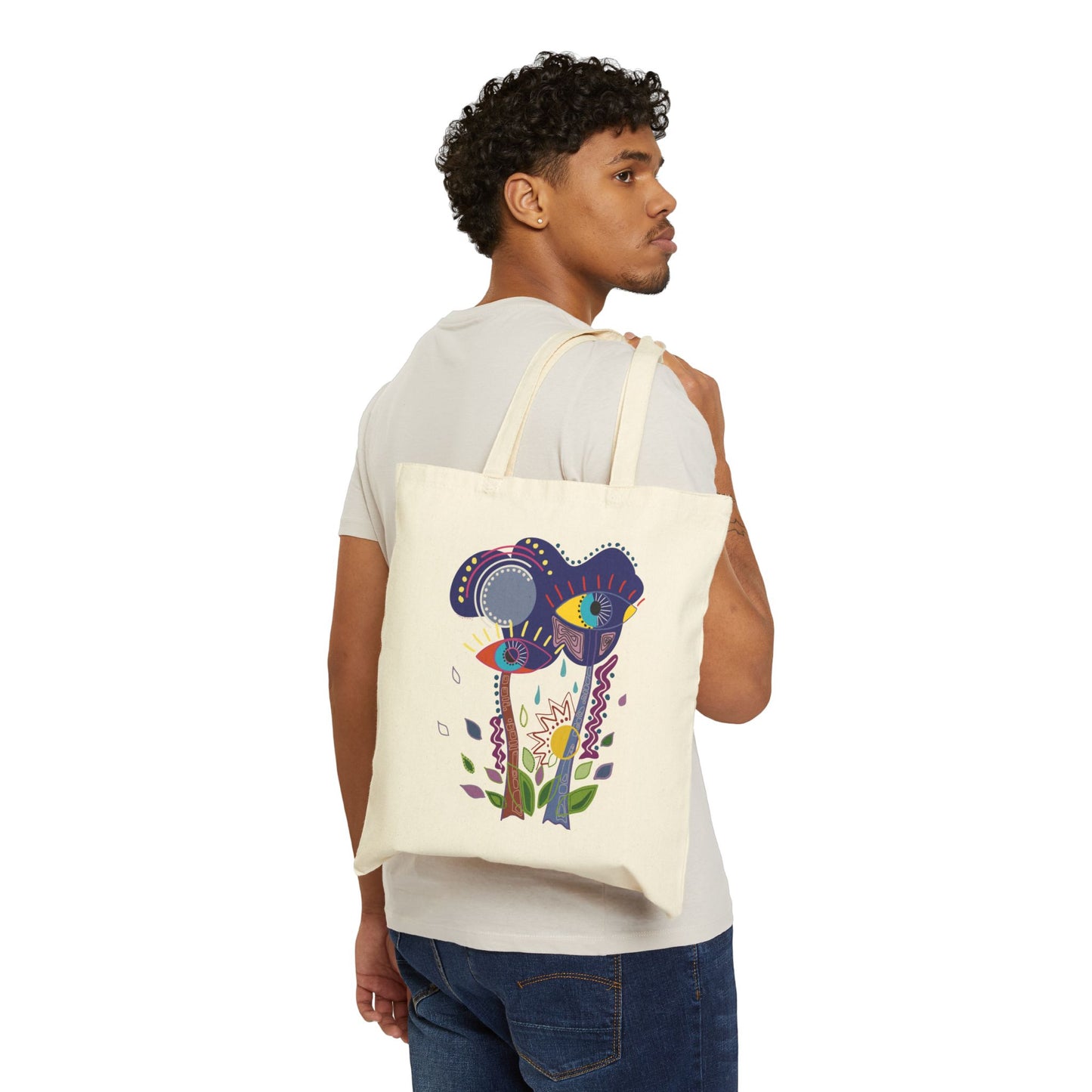 Awakened Eyes Black Tote Bag