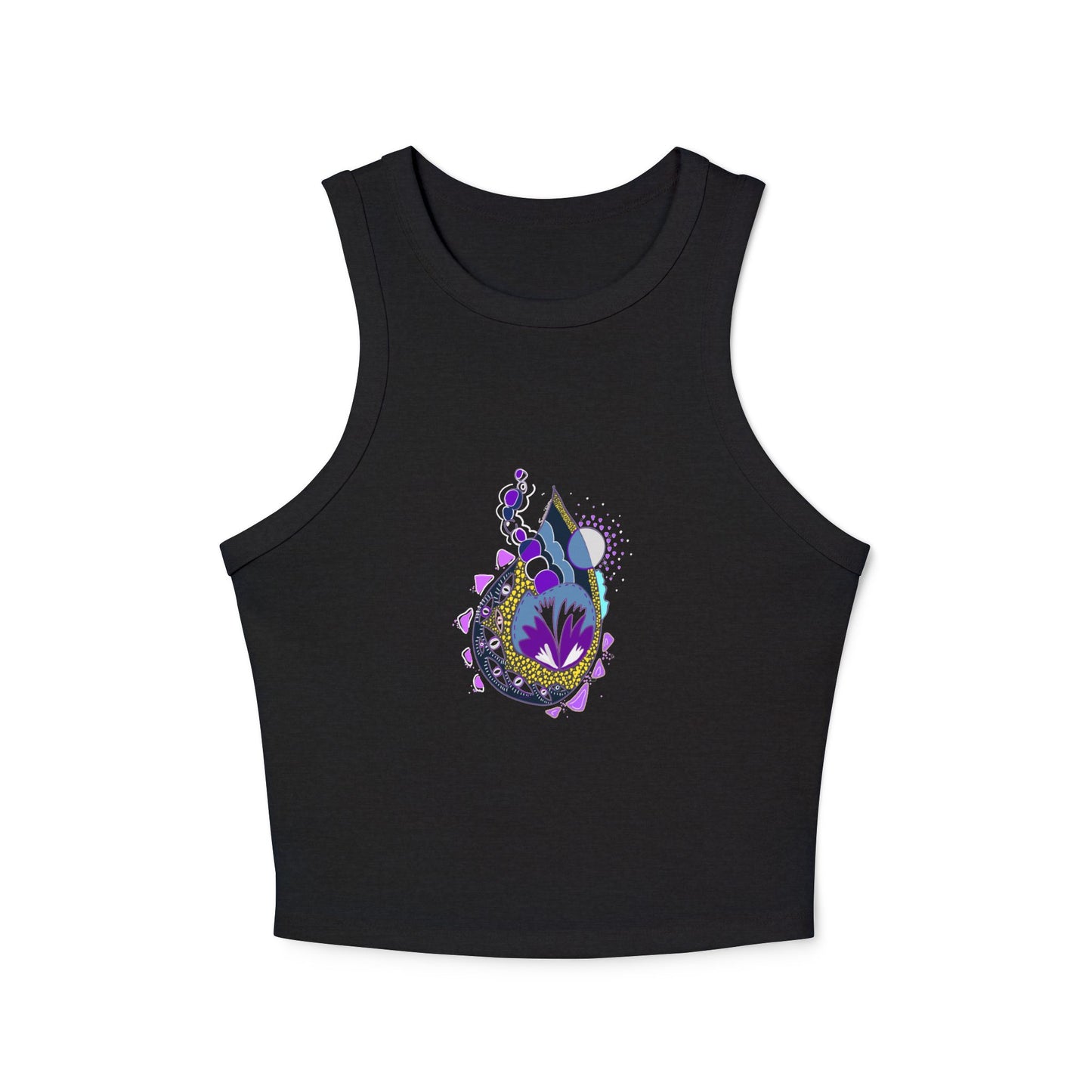 Fuel the Flame Women's Micro Rib Racer Black Tank Top