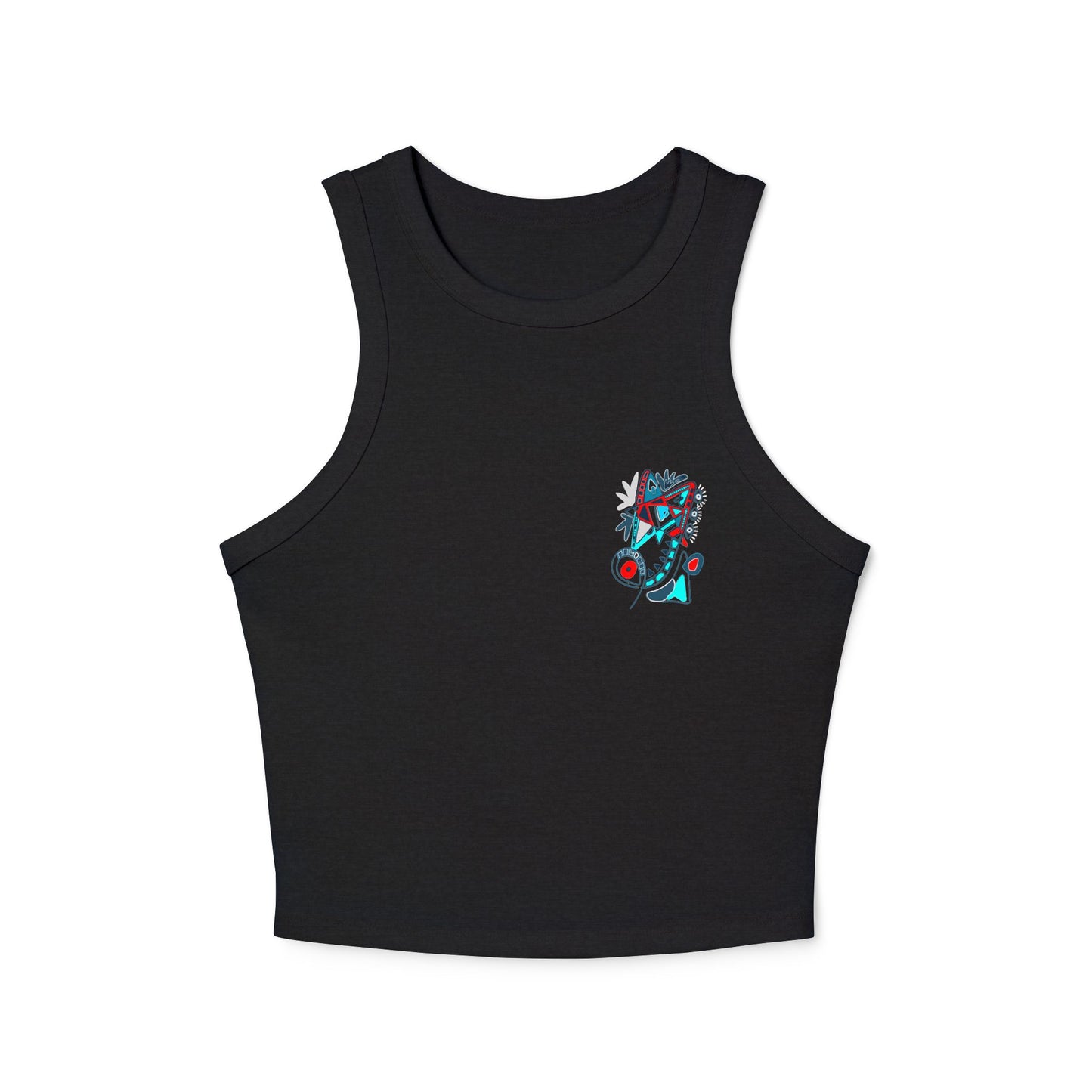 Speak in Symbols Women's Micro Rib Racer Black Tank Top