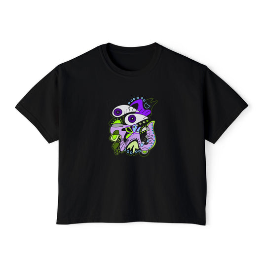Weird is a weapon Women's Black Boxy Tee
