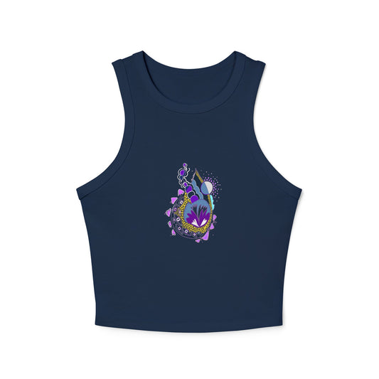 Fuel the Flame Women's Micro Rib Racer Navy Tank Top
