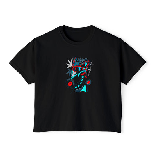 Speak in symbols Women's Black Boxy Tee