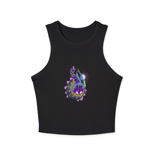 Fuel the Flame Women's Micro Rib Racer Black Tank Top