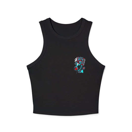 Speak in Symbols Women's Micro Rib Racer Black Tank Top